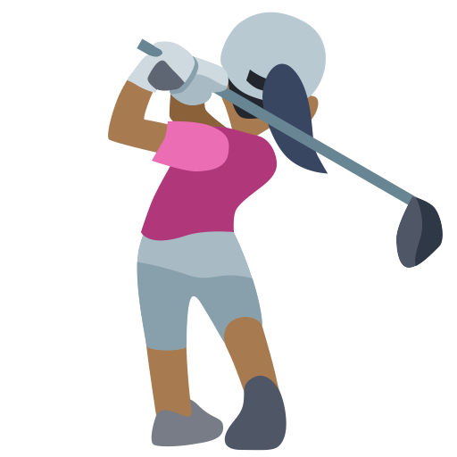 Mulher Golfista: Tom de Pele Médio-Escuro