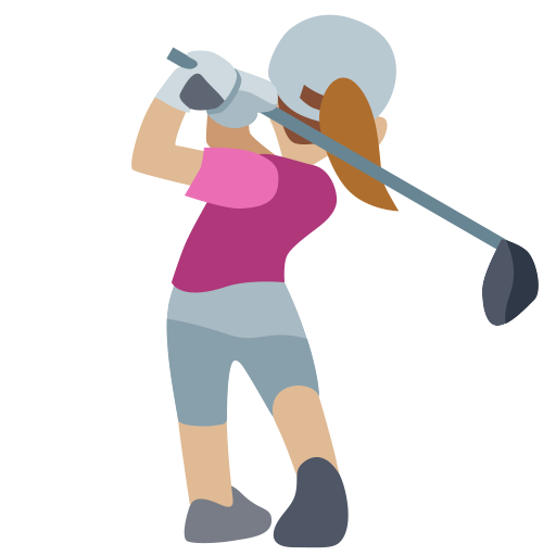Mulher Golfista: Tom de Pele Médio-Claro
