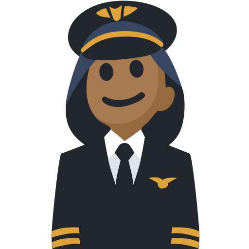 Piloto De Avião Mulher: Tom de Pele Médio-Escuro