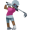 Žena hrající golf: Tmavý Odstín Pleti Žena hrající golf: Tmavý Odstín Pleti