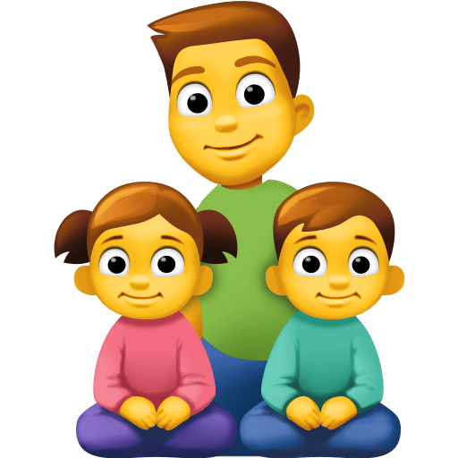 Família: Homem, Menina, Menino