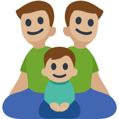 Família - Homem: Tom de Pele Médio-Claro, Homem: Tom de Pele Médio-Claro, Menino: Tom de Pele Médio-Claro