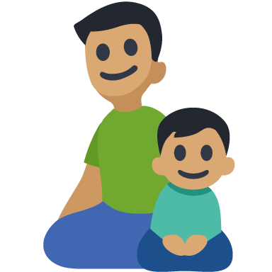 Família - Homem: Tom de Pele Médio, Menino: Tom de Pele Médio