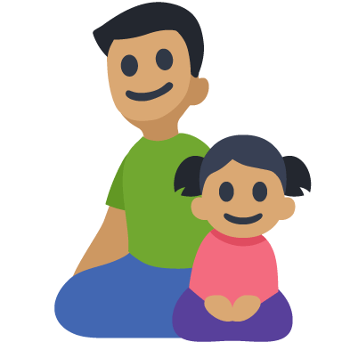 Família - Homem: Tom de Pele Médio, Menina: Tom de Pele Médio