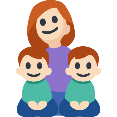 Família - Mulher: Tom de Pele Claro, Menino: Tom de Pele Claro, Menino: Tom de Pele Claro