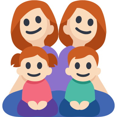 Família - Mulher: Tom de Pele Claro, Mulher: Tom de Pele Claro, Menina: Tom de Pele Claro, Menino: Tom de Pele Claro