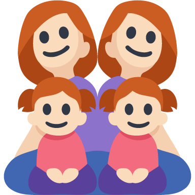 Família - Mulher: Tom de Pele Claro, Mulher: Tom de Pele Claro, Menina: Tom de Pele Claro, Menina: Tom de Pele Claro
