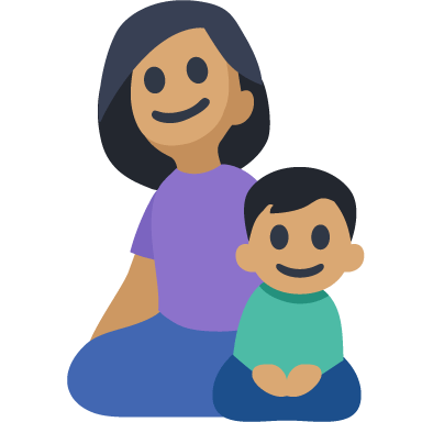 Família - Mulher: Tom de Pele Médio, Menino: Tom de Pele Médio