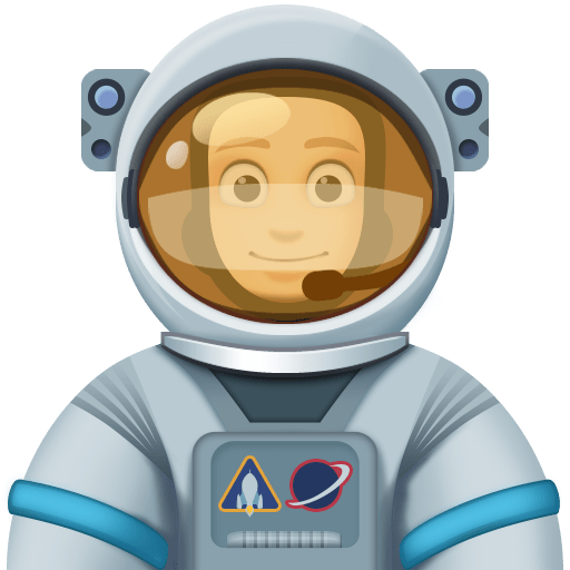 Astronauta Homem: Tom de Pele Claro