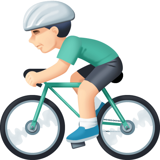 Homem Ciclista: Tom de Pele Claro