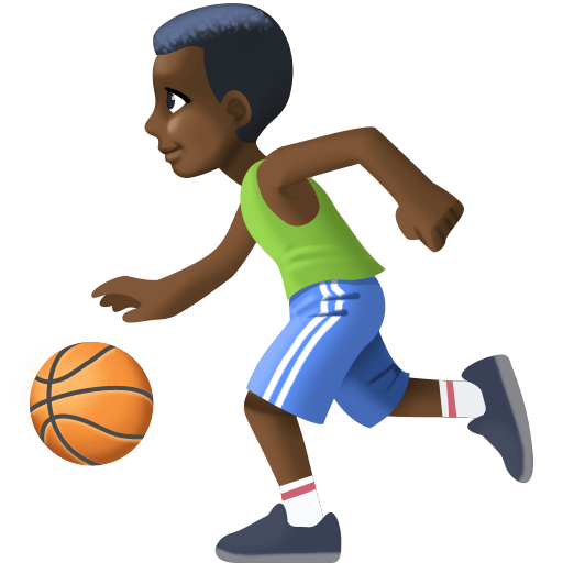 Homem Jogando Basquete: Tom de Pele Escuro