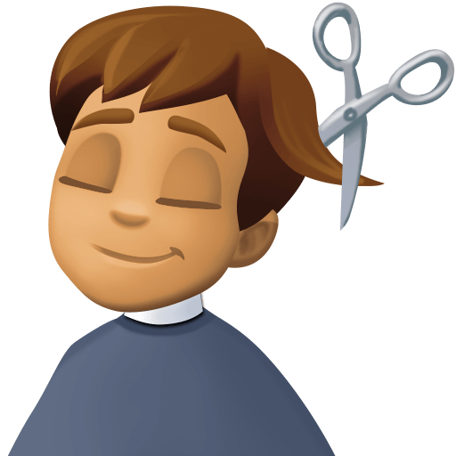 Homem Cortando O Cabelo: Tom de Pele Médio