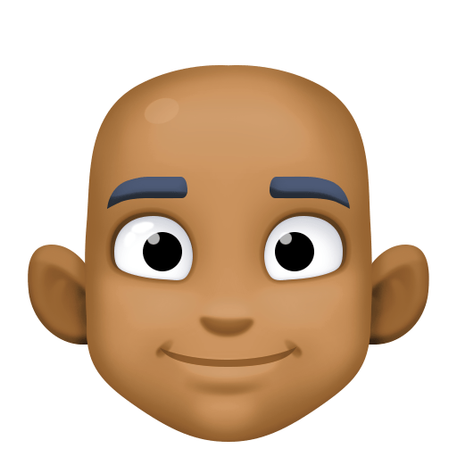 Homem: Tom de Pele Médio-Escuro, Careca