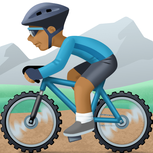 Homem Fazendo Mountain Bike: Tom de Pele Médio-Escuro