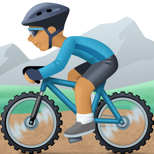 Homem Fazendo Mountain Bike: Tom de Pele Médio
