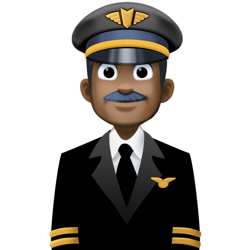 Piloto De Avião Homem: Tom de Pele Escuro