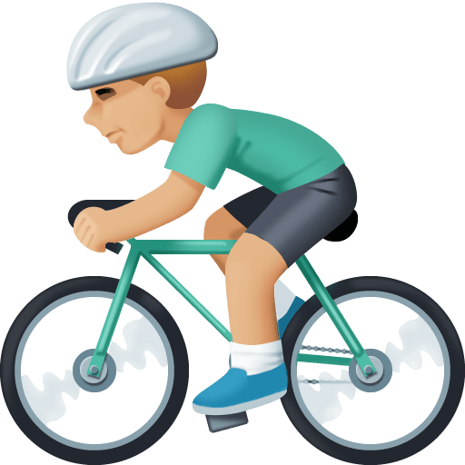 Ciclista: Tom de Pele Médio-Claro