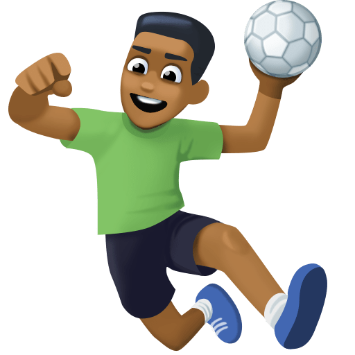 Pessoa Jogando Handebol: Tom de Pele Médio-Escuro