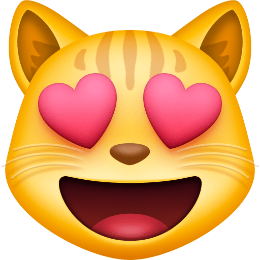 Rosto De Gato Sorridente Com Olhos De Coração