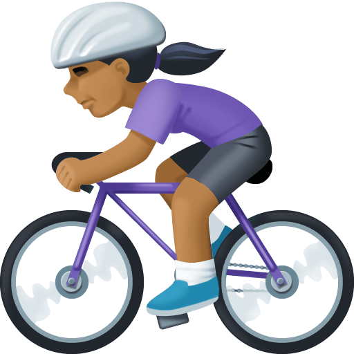 Mulher Ciclista: Tom de Pele Médio-Escuro