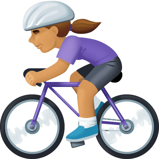 Mulher Ciclista: Tom de Pele Médio