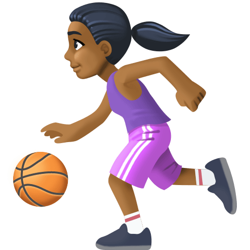 Mulher Jogando Basquete: Tom de Pele Médio-Escuro