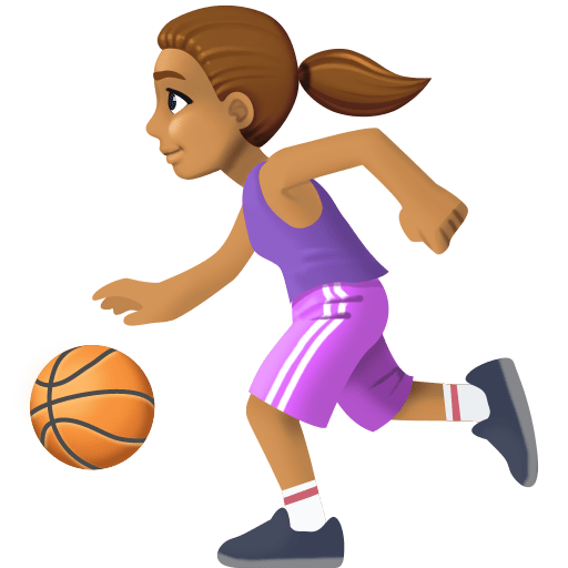 Mulher Jogando Basquete: Tom de Pele Médio