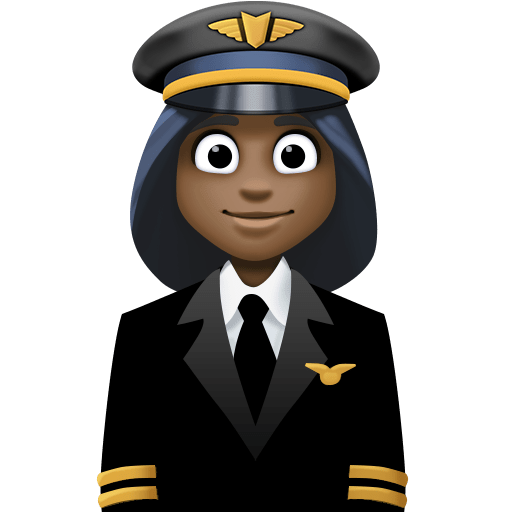 Piloto De Avião Mulher: Tom de Pele Escuro