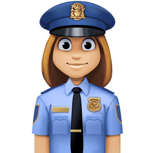 Policial Mulher: Tom de Pele Médio-Claro