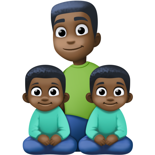 Família - Homem: Tom de Pele Escuro, Menino: Tom de Pele Escuro, Menino: Tom de Pele Escuro