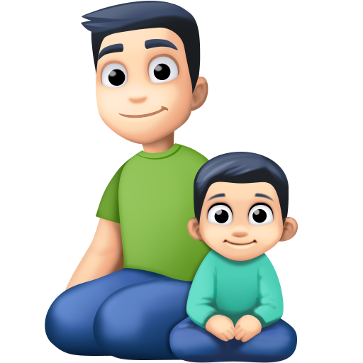Família - Homem: Tom de Pele Claro, Menino: Tom de Pele Claro