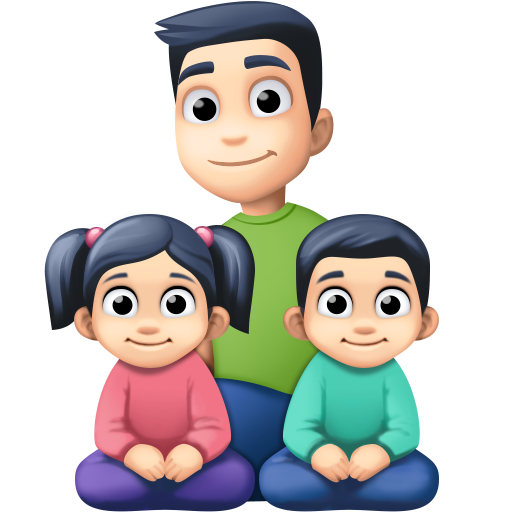 Família - Homem: Tom de Pele Claro, Menina: Tom de Pele Claro, Menino: Tom de Pele Claro