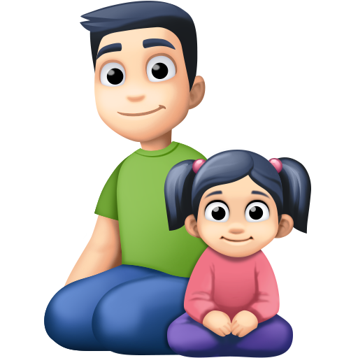 Família - Homem: Tom de Pele Claro, Menina: Tom de Pele Claro