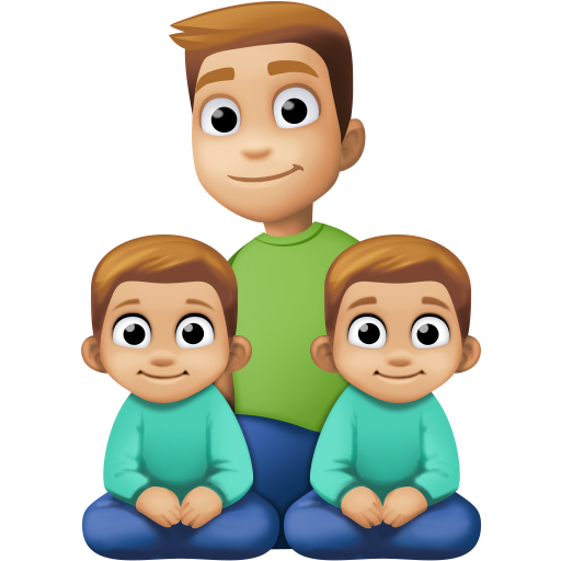 Família - Homem: Tom de Pele Médio-Claro, Menino: Tom de Pele Médio-Claro, Menino: Tom de Pele Médio-Claro