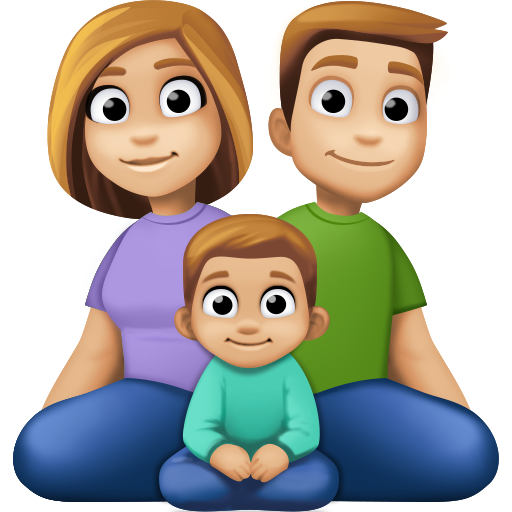 Família - Homem: Tom de Pele Médio-Claro, Mulher: Tom de Pele Médio-Claro, Menino: Tom de Pele Médio-Claro
