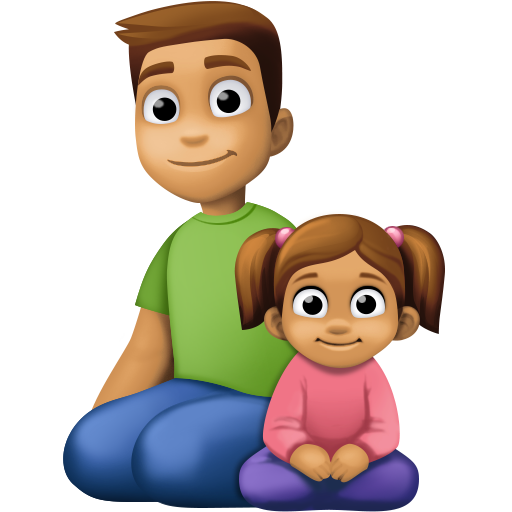 Família - Homem: Tom de Pele Médio, Menina: Tom de Pele Médio