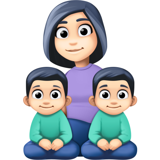 Família - Mulher: Tom de Pele Claro, Menino: Tom de Pele Claro, Menino: Tom de Pele Claro