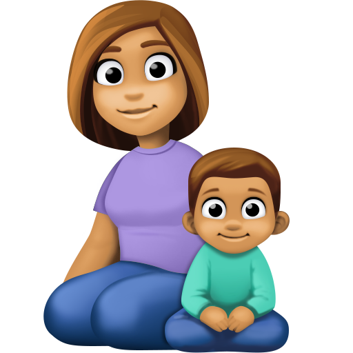 Família - Mulher: Tom de Pele Médio, Menino: Tom de Pele Médio