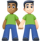 Dois Homens De Mãos Dadas: Tom de Pele Médio-Escuro, Tom de Pele Claro
