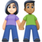 Mulher E Homem De Mãos Dadas: Tom de Pele Claro, Tom de Pele Médio-Escuro