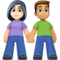 Mulher E Homem De Mãos Dadas: Tom de Pele Claro, Tom de Pele Médio