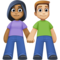Mulher E Homem De Mãos Dadas: Tom de Pele Médio-Escuro, Tom de Pele Médio-Claro