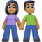 Mulher E Homem De Mãos Dadas: Tom de Pele Médio-Escuro