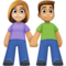 Mulher E Homem De Mãos Dadas: Tom de Pele Médio-Claro, Tom de Pele Médio