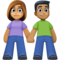 Mulher E Homem De Mãos Dadas: Tom de Pele Médio, Tom de Pele Médio-Escuro