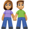 Mulher E Homem De Mãos Dadas: Tom de Pele Médio