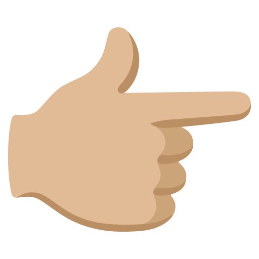 Backhand Index Pointing Right: Medium-Light Skin Tone
