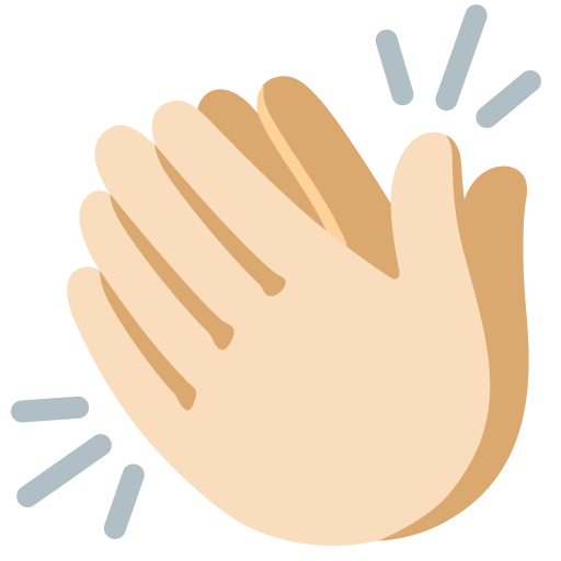 Clapping Hands: Light Skin Tone