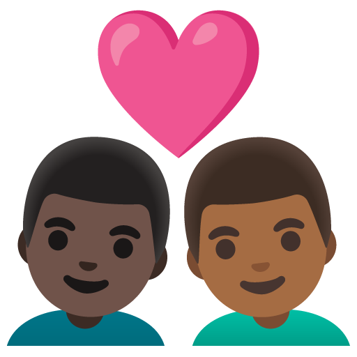 Couple with Heart: Man, Man, Dark Skin Tone, Medium-Dark Skin Tone
