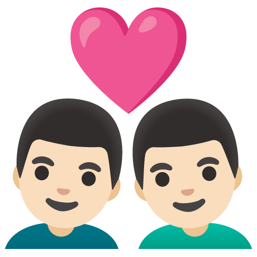 Couple with Heart: Man, Man, Light Skin Tone